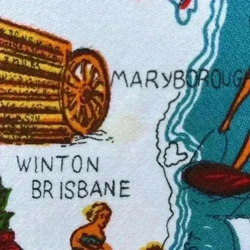 Vintage Australia Map Wall Hanging Tapestry Art